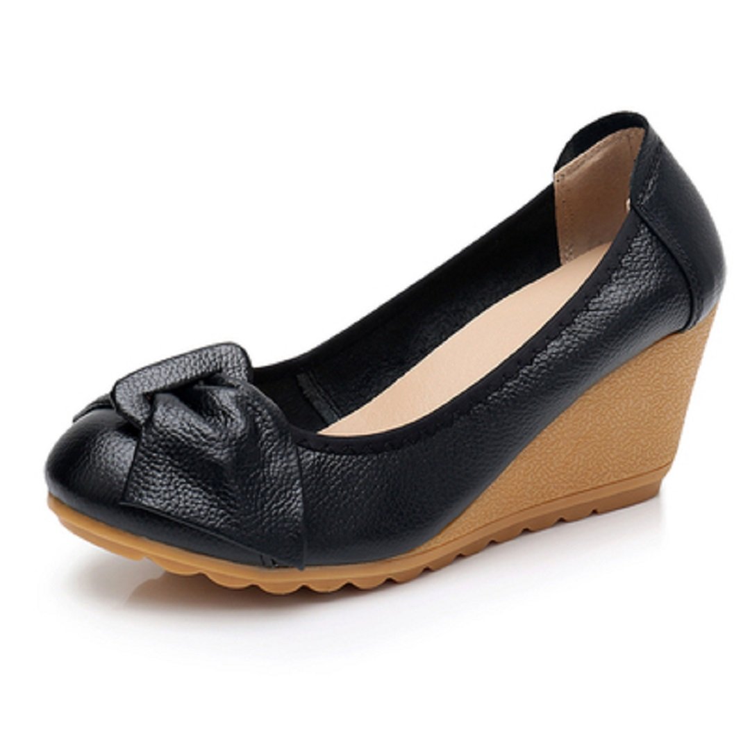 black Women's Shoes Comfortable Documentary Shoes Wedge Shoes, Style shoes-RV2157 - Image 1