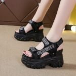 Korean Style Platform Casual Sports Velcro Sandals For Women, Balance Heel-RV646 - Image 5