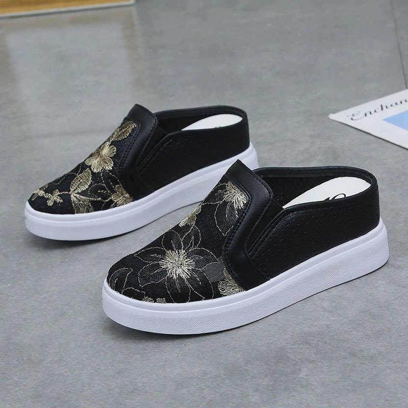 black Women’s summer high-heeled slip-on sandals. Loafer-RV530 - Image 1