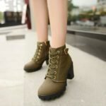 Cross-Strap Short Boots, Chunky Heel Martin Boots For Women, Boot Shoes-RV2181 - Image 4