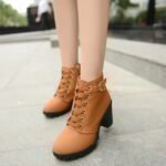 Cross-Strap Short Boots, Chunky Heel Martin Boots For Women, Boot Shoes-RV2181 - Image 2