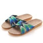 Summer Linen Slippers, Thick‑Sole, Couples’ Home Sandal—Sandal & Slipper-RV30020 - Image 3