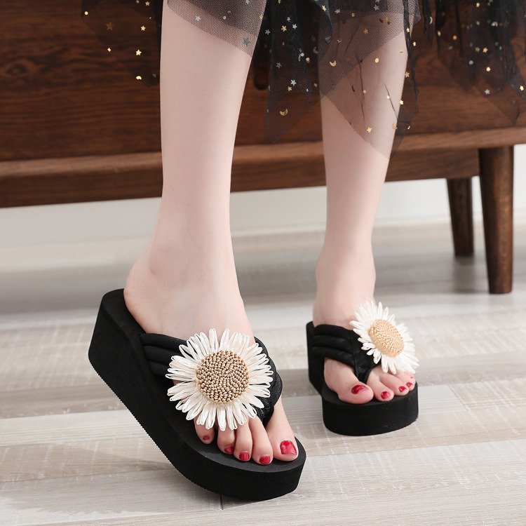 O1CN01mCQYVM1i8anxB76NK_22131682 Stylish Floral Wedge Flip-Flops. Comfortable, Non-Slip, Sandal & Slipper-RV207 - Image 1