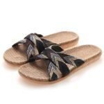 Summer Linen Slippers, Thick‑Sole, Couples’ Home Sandal—Sandal & Slipper-RV30020 - Image 5