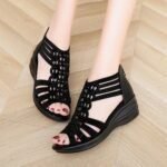 Women's Fashion Wedge Sandals for Middle-Aged Women, Balanced Heel-RV343