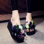 Thick-Soled Non-Slip Holiday Women's Beach Slippers, Balanced Heel-DS18