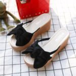 Korean Style Sweet Big Flower Wedge Heel For Women, Balanced Heel-RV369