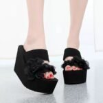 Women's Ethnic Style High-Heeled Beach Sandals, Balanced Heel-RV655 - Image 5