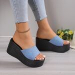 Temu Wedge Heels, Simple Summer Women's Shoes, Balanced Heel-RV666