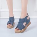 Open Toe Buckle Roman style High Heel sandals, Balanced Heel-RV391 - Image 3