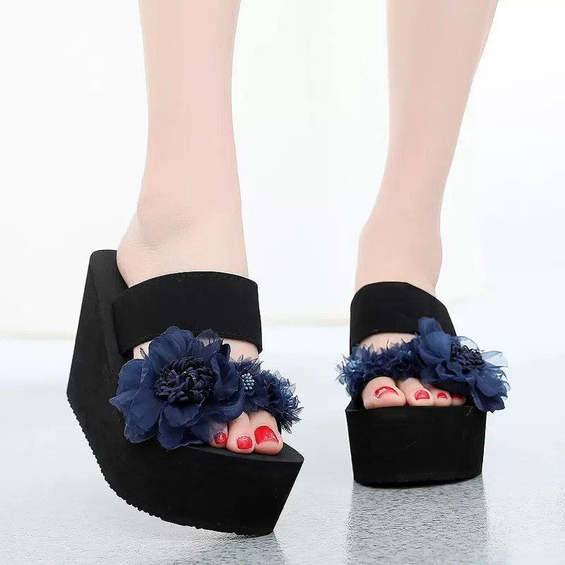 O1CN01bNvx4v1Rnwr4jB5NR_34862221 Women's Ethnic Style High-Heeled Beach Sandals, Balanced Heel-RV655 - Image 1