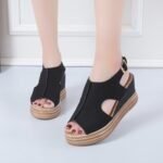 Open Toe Buckle Roman style High Heel sandals, Balanced Heel-RV391 - Image 2