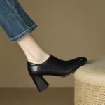 New Square-Toe Thick-Heeled Ankle Boots For Women, Style Shoes-RV2518