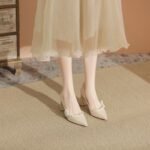 Thick Heels, Light Satin Main Wedding Shoes For Women, Style Shoes-RV2538 - Image 3