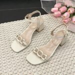 Women's high-heeled sandals, chunky heel, versatile Shoes, Box Heel-RV1446 - Image 5
