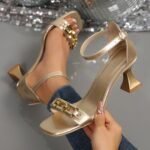 Outer Wear Square-toe Sandals For Women, Box Heel-RV1438 - Image 3