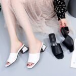 Versatile High Heels Fashion Outdoor Slippers For Women's, Box Heel-RV1448 - Image 4