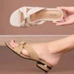Korean Style Low Heel Fashionable Sandals and Slippers Women's, Box Heel-RV1453