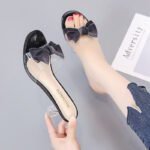 Crystal Heel Women's Transparent Sandals For Women, Box Heel-RV1457