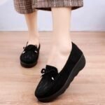 Women's Platform Thick-Soled Wedge Heel Loafers Casual Work Shoes. Canvas & Loafer-DS111 - Image 2