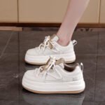 Women Double Lace-up, Niche White Sneaker & Kades - WR147 - Image 2