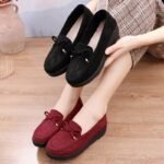 Women's Platform Thick-Soled Wedge Heel Loafers Casual Work Shoes. Canvas & Loafer-DS111 - Image 3