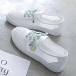 Women's white sneakers, Breathable mesh shoes, Canvas & Loafer-DS113 - Image 3