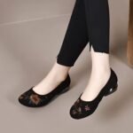 Women's Low Heel Chunky Heel Rubber Sole Mother's Shoes, Style Shoes-RV2542