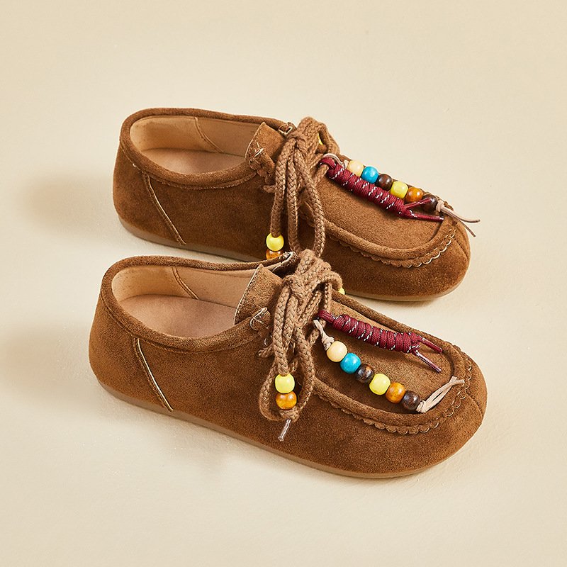 brown Women's Loafers Single Shoes Retro Casual Shoes, Sneaker & Kades - DS127 - Image 1