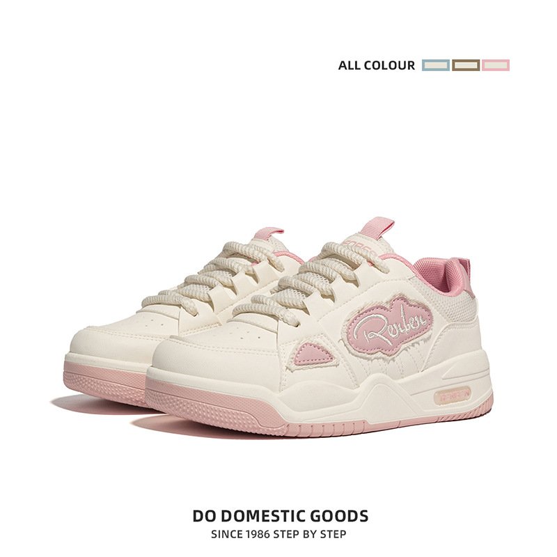 pink Women's white sneakers, new spring, trendy, Sneaker & Kades - WR144 - Image 1