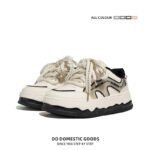 Women's white sneakers, trendy thick-soled, retro, versatile, Korean style Sneaker & Kades - WR145 - Image 3