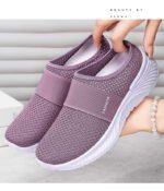 Women's lightweight half-slip-on Shoes with Flyknit mesh cross-border, Canvas & Loafer - DS124 - Image 10
