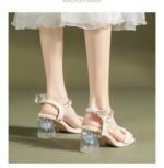 Fairy Style Matching Skirt French Evening Style High Heels for Women, Box Heel - RV1516 - Image 3