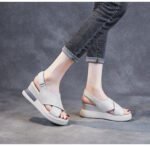 Women’s High Heel, Open Toe, Fairy Style, Versatile Thick Sole, Cross Sandals, Balanced Heel – RV728 - Image 3