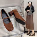 Women's fashionable shallow mouth chunky heel single strap shoes, Style Shoes – RV2580 - Image 7