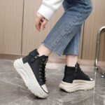 Women's High-Top Shoes, New Style Round Toe Shoes Thick Sole Height Increasing Casual, Sneaker & Kades – WR208 - Image 5