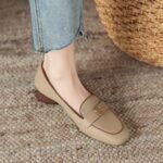Retro soft leather chunky heeled women's shoes, Style Shoes – RV2579 - Image 2