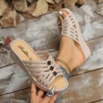 Wedge heel, platform sole, women's slippers, fashionable, Sandal & Slipper – RV30091