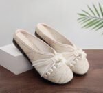 Women's Outerwear, Closed-Toe, Fairy Style Half-Slippers, Canvas & Loafer – DS141 - Image 3