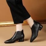 Soft Leather, Plus Size, Chunky Heel Women's Boots,  Boot Shoes – WR200