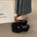 Women’s Korean Style Wedge Heel Fashionable Outdoor Slippers,  Box Heel – RV1506