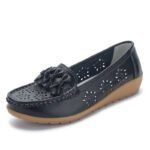 Casual Women's Single Shoes, Leather Loafers, Women Shoes, Canvas & Loafer – DS134