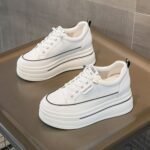 Women's platform white sneakers, Sneaker & Kades – WR193 - Image 2