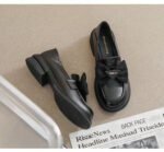 British Style Small Leather Shoes with Chunky Heels for Women, Style Shoes – RV2572