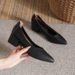 Chunky Heel, Pointed Toe, Women's Mid-Heel, Style Shoes – RV2576 - Image 4