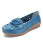 Casual Women's Single Shoes, Leather Loafers, Women Shoes, Canvas & Loafer – DS134 - Image 4