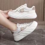 Breathable, premium-feeling soft-soled white sneakers for women, Sneaker & Kades – WR202