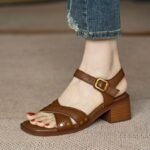 French-style open-toe sandals for women, Box Heel – RV1513