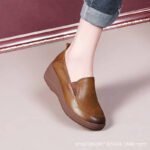 Wedge Heel Fashionable Single Shoes for Women, Canvas & Loafer – DS137 - Image 5