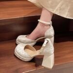 Women's Light Chinese Style Chunky Heel High Heels, Style Shoes – RV2549